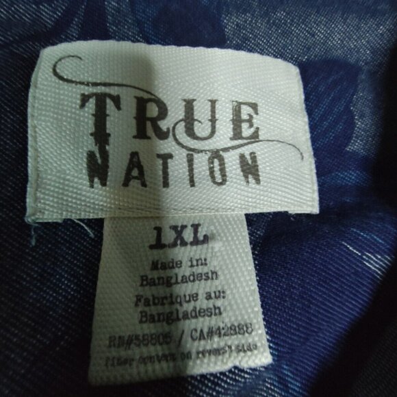 True Nation Men's Floral Shirt‎ 2XLT Tropical Hawaiian 100% Cotton - Picture 6 of 6